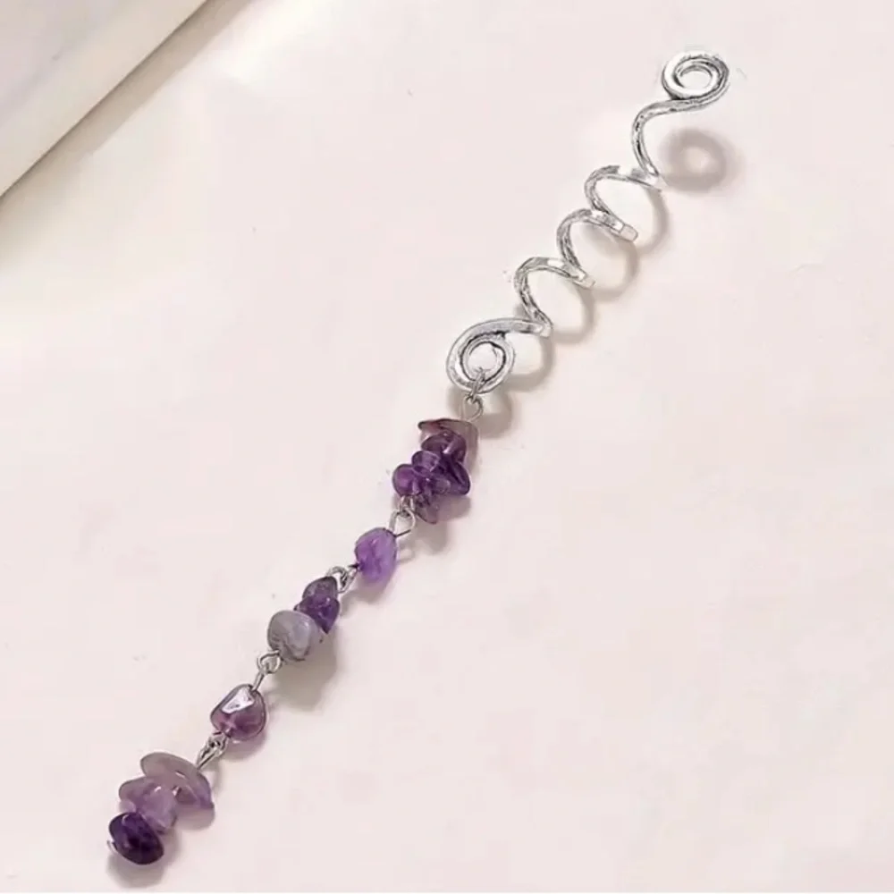 👚 2/$16 Amethyst Hair Cuffs for Braids & Dreadlocks! Unique Hair Jewelry Set!